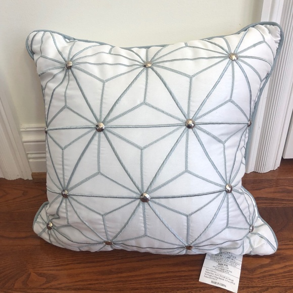 Throw Pillow embroidery & rivets NWOT - Picture 1 of 6